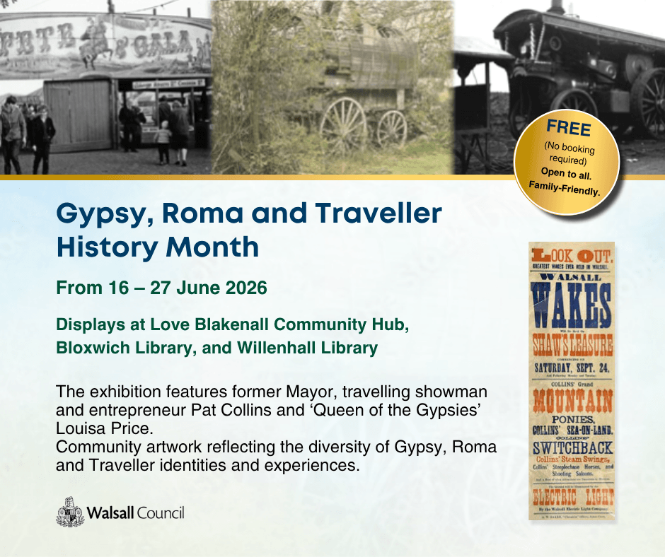 Walsall GRT History Month Exhibition June 2026 — Walsall news photo (Walsall Council)